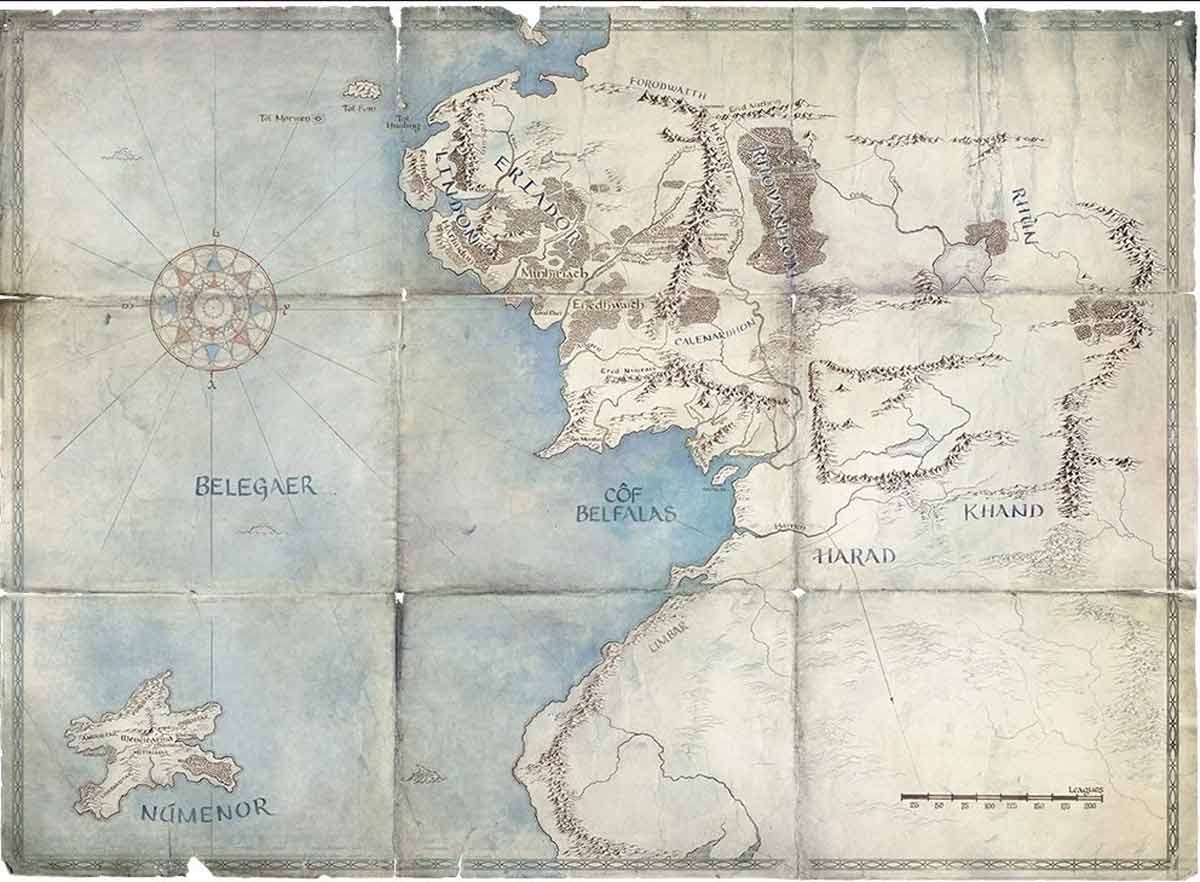 نقشه سرزمین میانه و دریای بزرگ بلگر