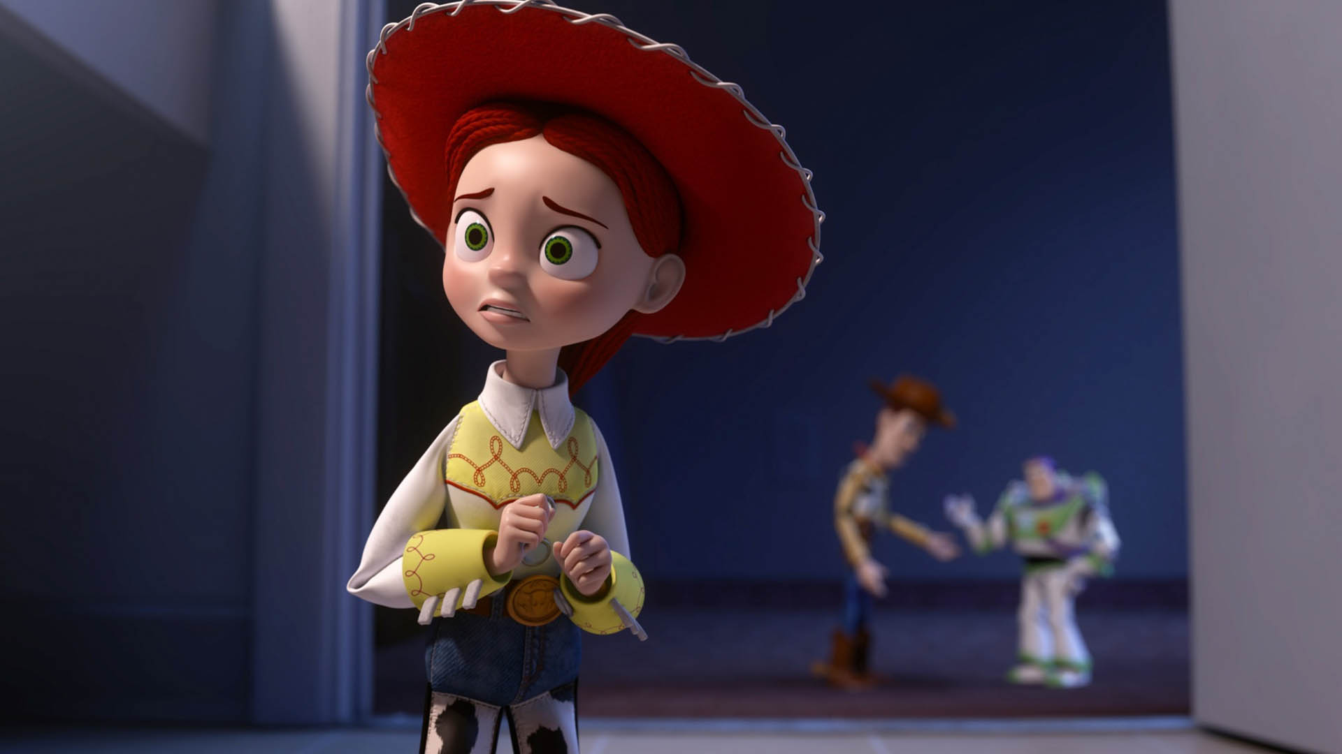 شخصیت جسی و نمایی از وودی و باز در مجموعه انیمیشن های Toy Story