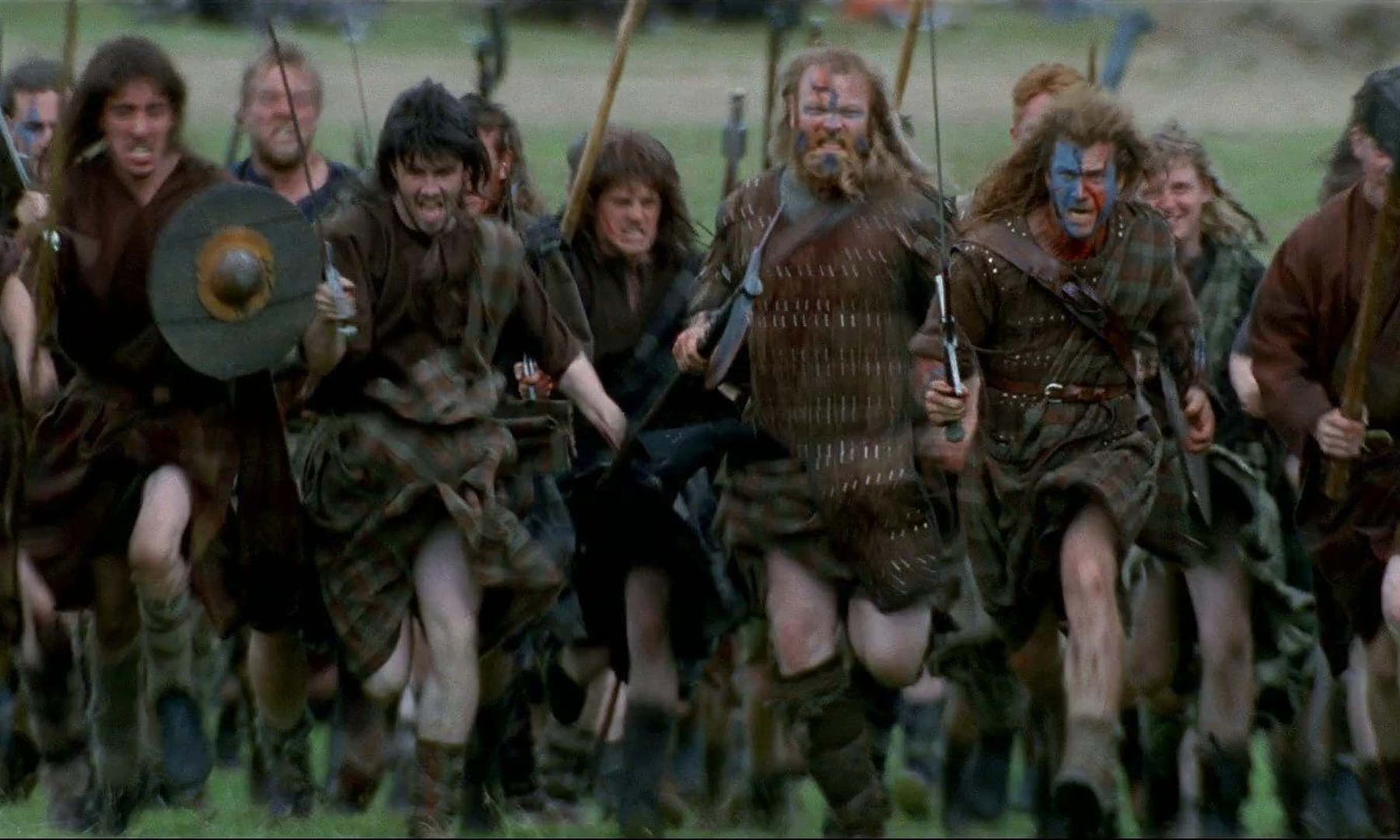ویلیام والاس و یارانش در نبرد استرلینگ در فیلم شجاع دل