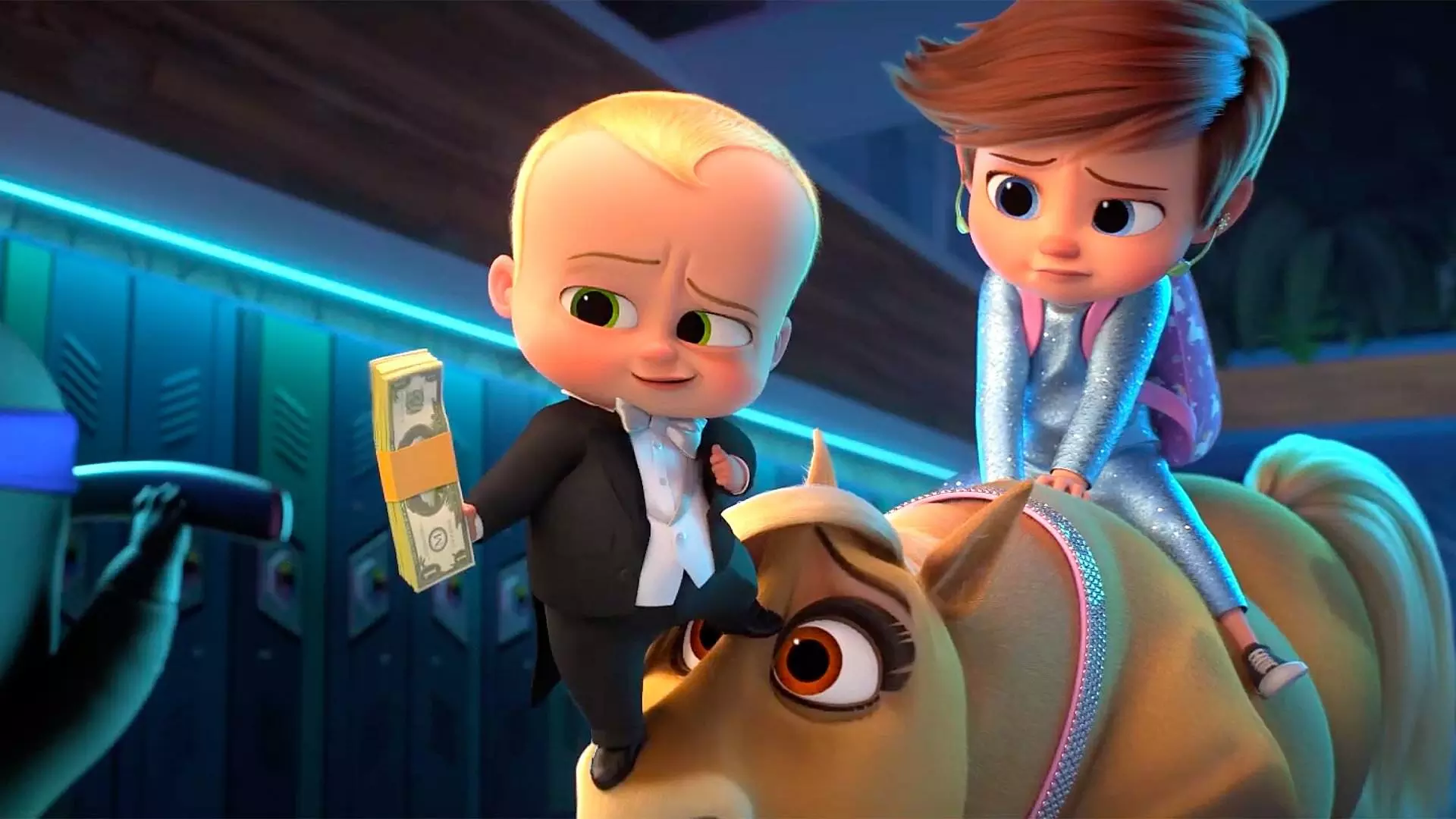 انیمیشن The Boss Baby: Family Business و بچه ها سوار اسب کوچک