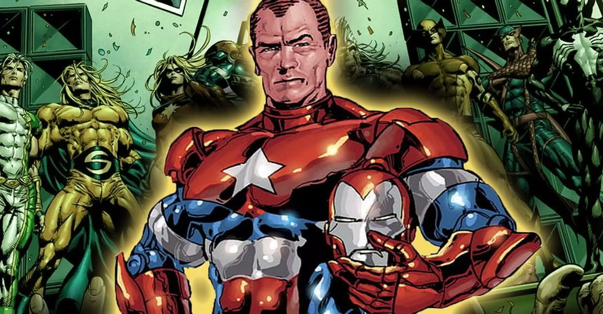 نورمن آزبورن به‌عنوان Iron Patriot در سری تاندربولتز